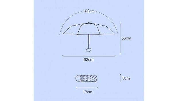 Зонт Zuodu Fashionable Umbrella (Blue) - 2